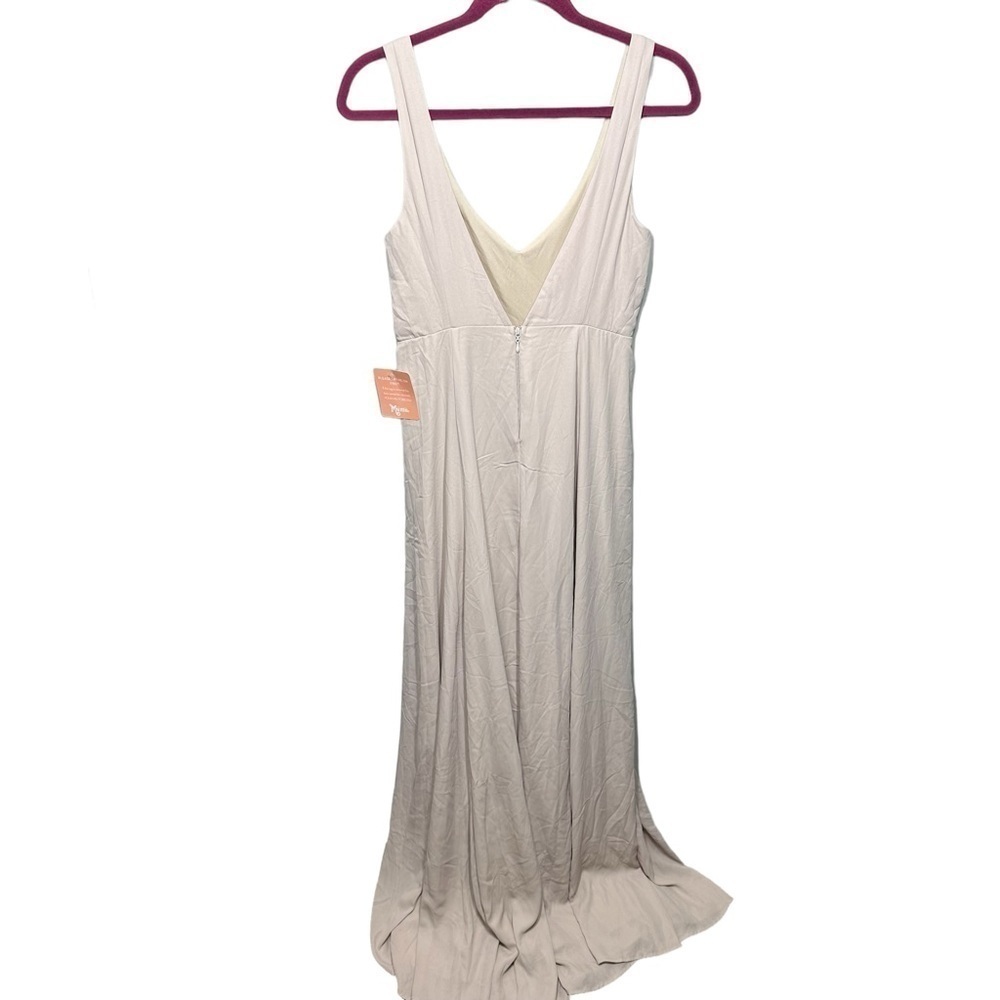 Show Me Your MuMu Jenn Plunge Vneck Maxi Dress Beige - Picture 4 of 7